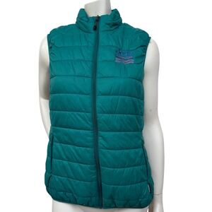 Landway Jeep Jamboree USA Puffer Vest Teal Quilted‎ Polyloft Tech Gorpcore S